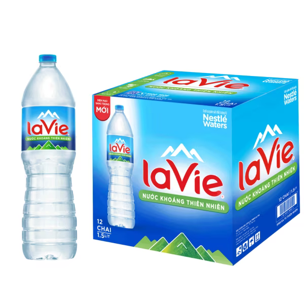 Nước uống Lavie 1,5lít thùng 12 chai